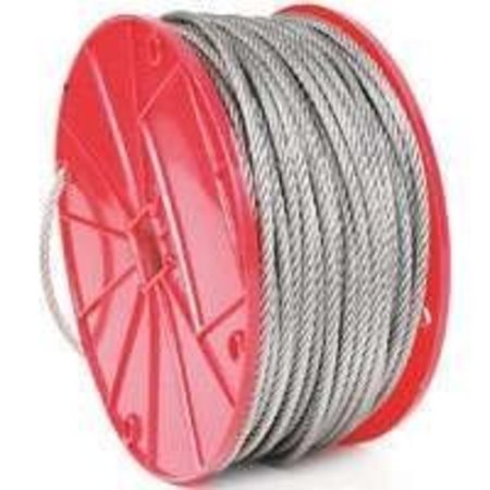 KOCH INDUSTRIES Koch 016162 Aircraft Cable, 840 lb Working Load Limit, 250 ft L, 3/16 in Dia, Stainless Steel 16162